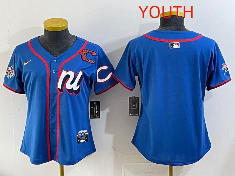 Youth 2025 Cincinnati Reds Blank Blue All star Nike MLB Jersey style 01